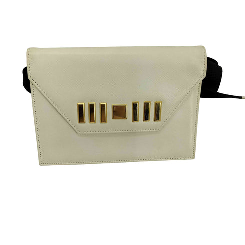 イヴサンローラン Yves Saint Laurent 裏地モノグラム ゴールド プレート ショルダー バッグ レディース