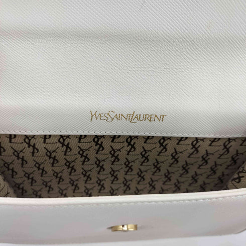 イヴサンローラン Yves Saint Laurent 裏地モノグラム ゴールド プレート ショルダー バッグ レディース