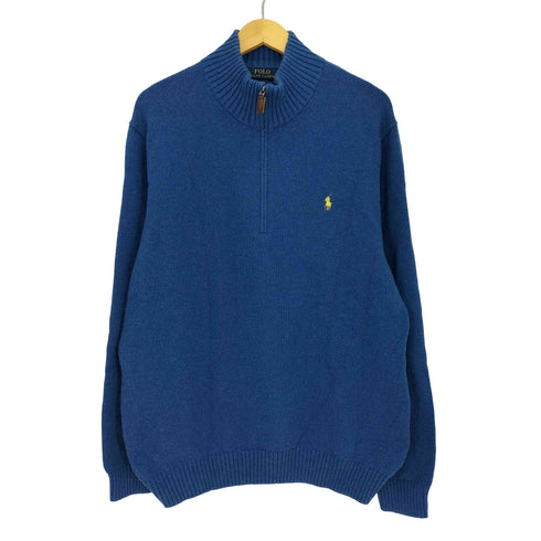 ポロラルフローレン POLO RALPH LAUREN 現行タグ ポニー刺繍 ハーフジップ ハイネックニット プルオーバー メンズ import:XXL