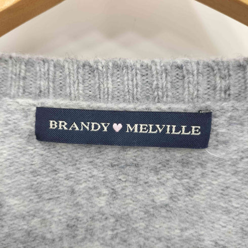 BRANDY MELVILLE スリム クルーネックウールカーディガン レディース
