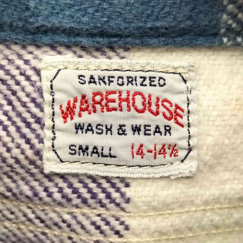 ウエアハウス WAREHOUSE ブロックチェック ヘビー ネルシャツ メンズ 14-14-1/2