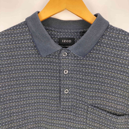 アイゾッド IZOD 00S DOUBLE MERCERIZED 幾何学柄 コットン ポロシャツ メンズ import:M