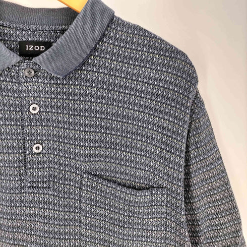 アイゾッド IZOD 00S DOUBLE MERCERIZED 幾何学柄 コットン ポロシャツ メンズ import:M