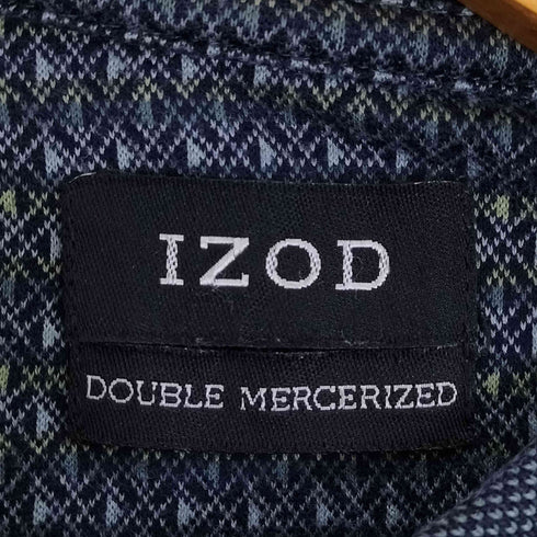アイゾッド IZOD 00S DOUBLE MERCERIZED 幾何学柄 コットン ポロシャツ メンズ import:M