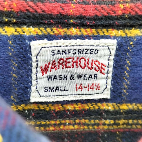 ウエアハウス WAREHOUSE タータンチェック プルオーバー ハーフジップ ネルシャツ メンズ 14-14-1/2