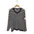 トミーヒルフィガー TOMMY HILFIGER 90S-00S ボーダー柄 vネック コットンニット メンズ JPN:L