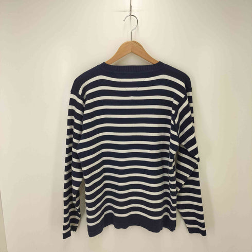 トミーヒルフィガー TOMMY HILFIGER 90S-00S ボーダー柄 vネック コットンニット メンズ JPN:L