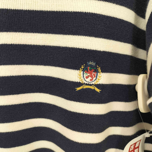 トミーヒルフィガー TOMMY HILFIGER 90S-00S ボーダー柄 vネック コットンニット メンズ JPN:L