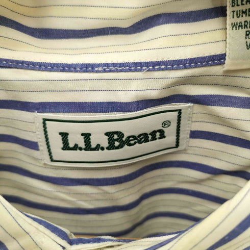 エルエルビーン L.L.Bean 80S-90S ストライプ ボタン柄 ダウンシャツ メンズ JPN:L