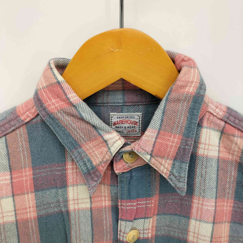 ウエアハウス WAREHOUSE 逆さポケット タータンチェック ネルシャツ 山ポケット メンズ 14-14-1/2