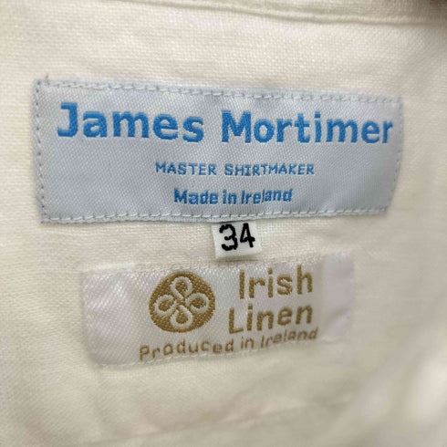 ジェームスモルティマー James Mortimer IRIDH LINEN L/S ボタンダウン シャツ レディース 34