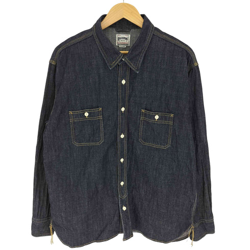 ヒューストン HOUSTON USA COTTON DENIM WORK SHIRT USAコットンデニムワークシャツ メンズ import:XL