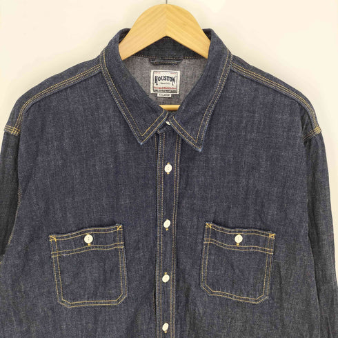 ヒューストン HOUSTON USA COTTON DENIM WORK SHIRT USAコットンデニムワークシャツ メンズ import:XL