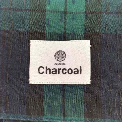 ORIGINAL CHARCOAL 刺し子 フリンジ ストール メンズ