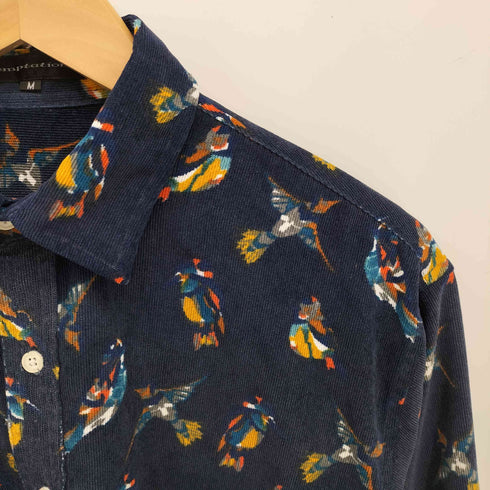 テンプテーション Temptation アニマル 総柄 プリント ネル L/S レギュラーカラー シャツ メンズ JPN:M