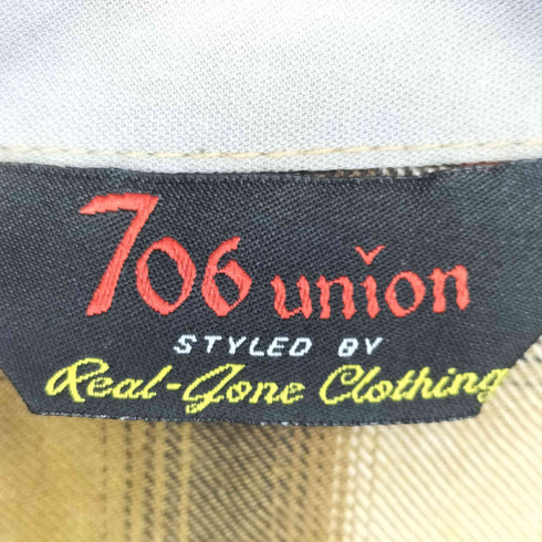 706union レーヨン オンブレチェック 長袖シャツ メンズ US:36