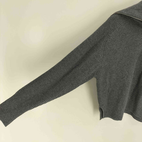 メゾンキツネ MAISON KITSUNE BOLD FOX HEAD PATCH HALF ZIP RIBBED JUMPER レディース M