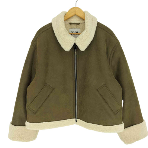 ザラ ZARA フェイクムートン ダブルフェイスジャケット レディース import:M