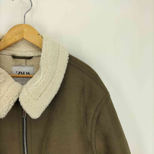 ザラ ZARA フェイクムートン ダブルフェイスジャケット レディース import:M