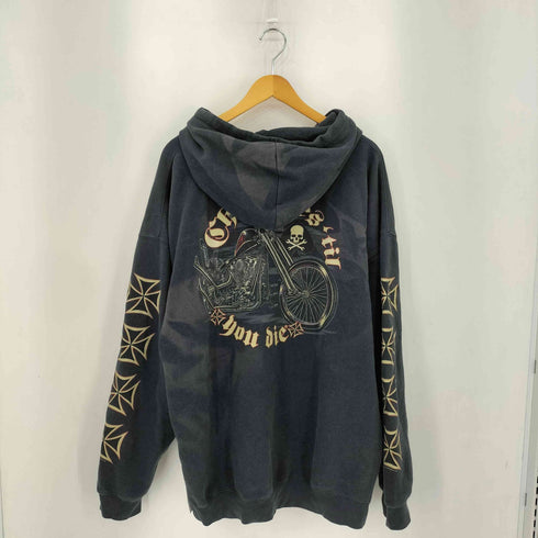 HOT LEATHERS スカル プリントプルオーバーパーカー アメカジ メンズ 2XL