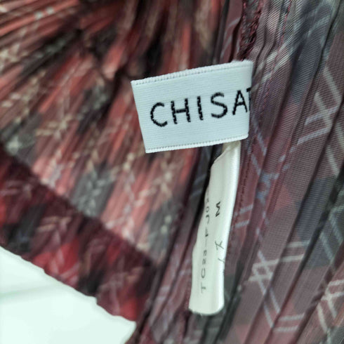 ツモリチサト TSUMORI CHISATO ランダムプリーツ加工 チェック 総柄 切替 カットソー レディース JPN:M