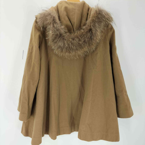 ツモリチサト TSUMORI CHISATO カシミヤ混 タヌキファー ワイドシルエット フーデッド コート レディース JPN:1