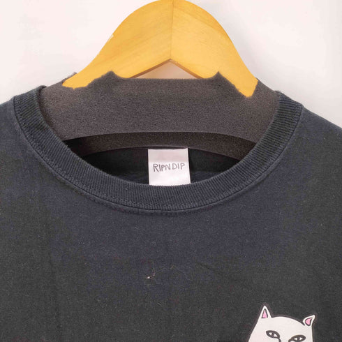 リップンディプ RIPNDIP ロンT カットソー 猫プリント メンズ JPN:M
