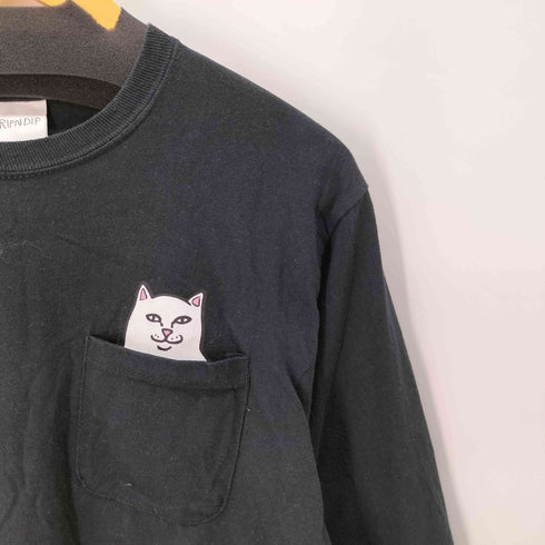 リップンディプ RIPNDIP ロンT カットソー 猫プリント メンズ JPN:M