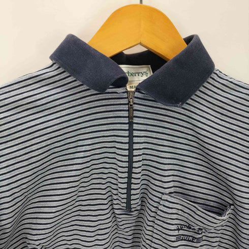 バーバリーゴルフ BURBERRY GOLF S/S ポケット ロゴ 刺繍 ボーダー ハーフジップ ポロ シャツ メンズ MA
