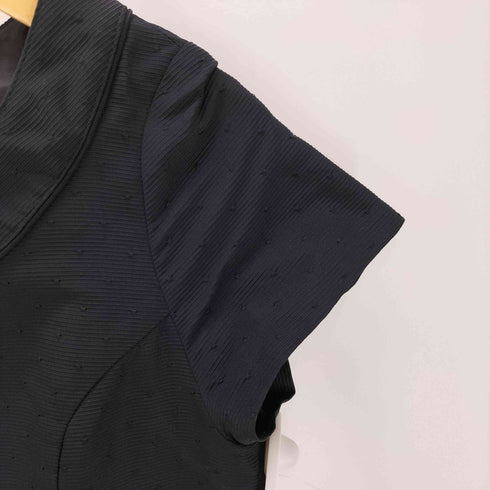バーニーズニューヨーク BARNEYS NEWYORK ドット柄 ノーカラー ジャケット ワンピース セットアップ アンサンブル レディース 40