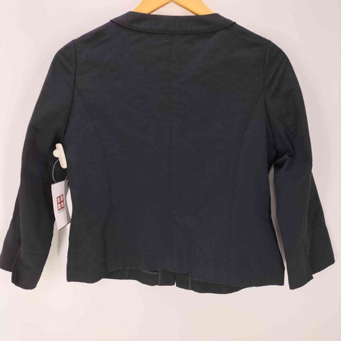 バーニーズニューヨーク BARNEYS NEWYORK ドット柄 ノーカラー ジャケット ワンピース セットアップ アンサンブル レディース 40
