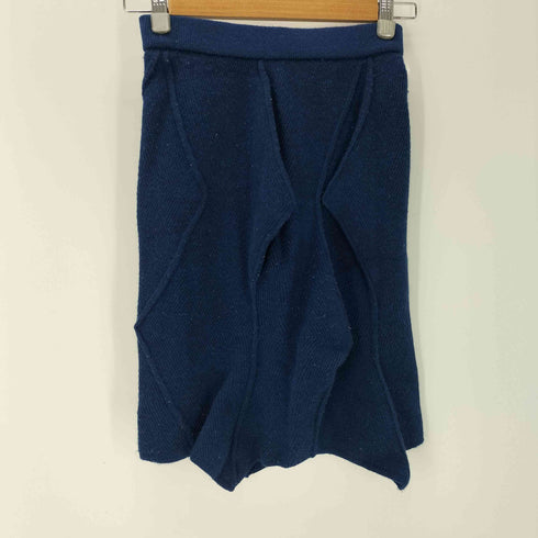 イッセイミヤケ ISSEY MIYAKE 80S 85AW 筆タグ 3D アシンメトリーデザイン ウール ニット スカート レディース JPN:M
