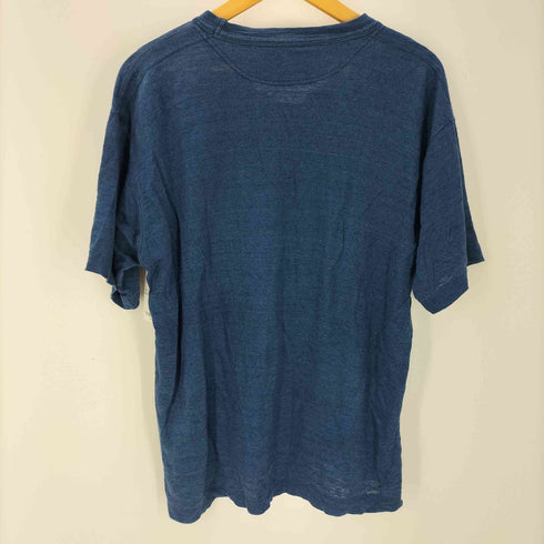 フォーティーファイブアールピーエム 45rpm & S/S 藍染 インディゴ 麻 リネン 100% Vネック Tシャツ メンズ 3