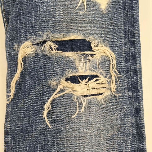 アタッチメント ATTACHMENT ハイパワーストレッチセルヴィッチデニム スーパースリムCRASH加工 メンズ JPN:2