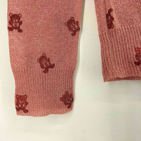 ヒステリックグラマー HYSTERIC GLAMOUR ファックベア 総柄 ラメニット カーディガン レディース FREE