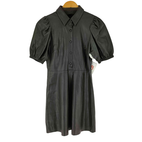 ザラ ZARA フェイクレザー シャツミニワンピース レディース import:S
