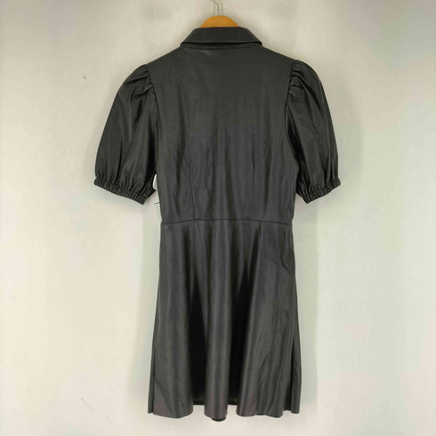 ザラ ZARA フェイクレザー シャツミニワンピース レディース import:S