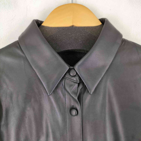 ザラ ZARA フェイクレザー シャツミニワンピース レディース import:S