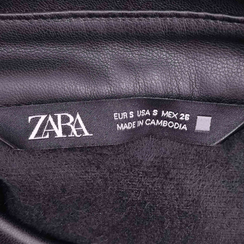 ザラ ZARA フェイクレザー シャツミニワンピース レディース import:S