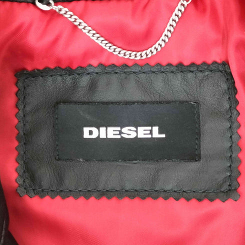 ディーゼル DIESEL シープスキンシングルライダースジャケット メンズ import:M