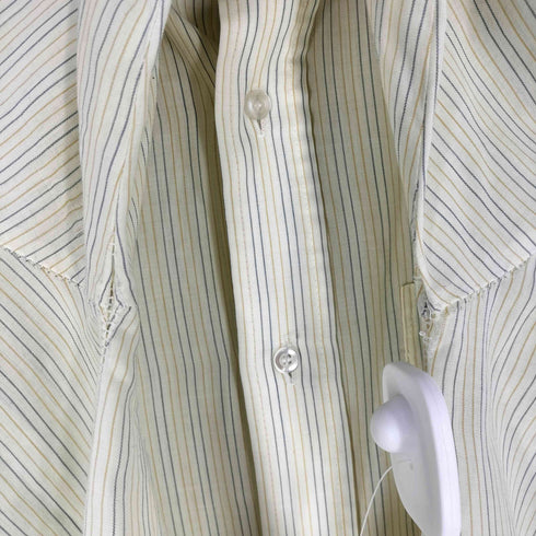 フルーツオブザルーム FRUIT OF THE LOOM ストライプ ポリコットン ボタンダウン シャツ メンズ import:L