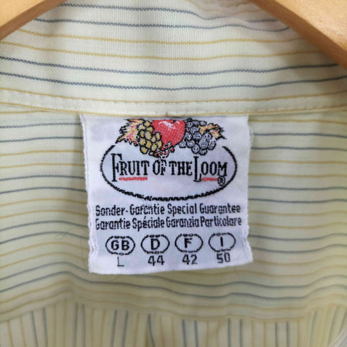 フルーツオブザルーム FRUIT OF THE LOOM ストライプ ポリコットン ボタンダウン シャツ メンズ import:L