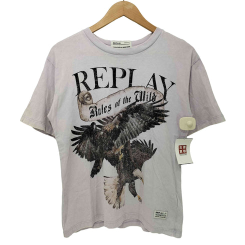 リプレイ REPLAY Jersey T-Shirt With Print 鷹 イーグル クルーネックTシャツ レディース
