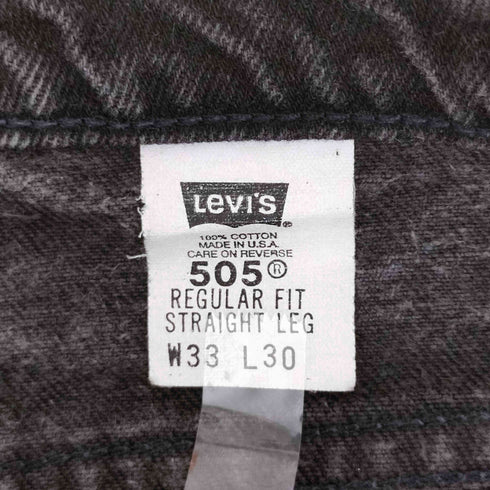 リーバイス Levis 90s USA製 オレンジタブ 505 Regular Fit Straight Reg ブラックデニム メンズ W33L30