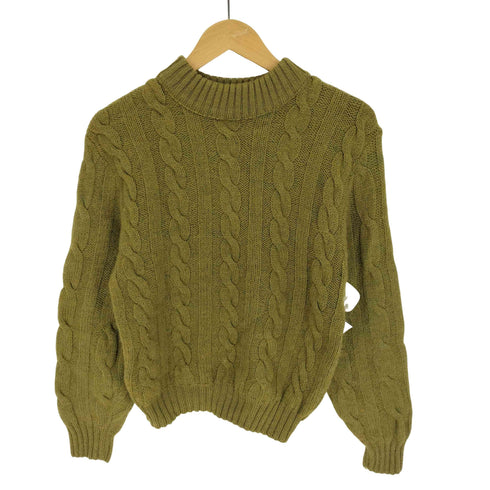 マンハッタン Manhattan D.Q. トラディショナルズ ケーブル編み モックネック プルオーバー ニット セーター ウール メンズ import:M