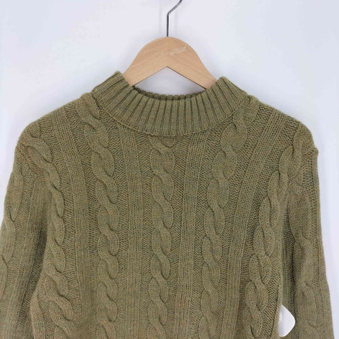 マンハッタン Manhattan D.Q. トラディショナルズ ケーブル編み モックネック プルオーバー ニット セーター ウール メンズ import:M