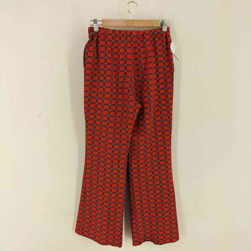 bodin knits 総柄セミフレアパンツ レディース