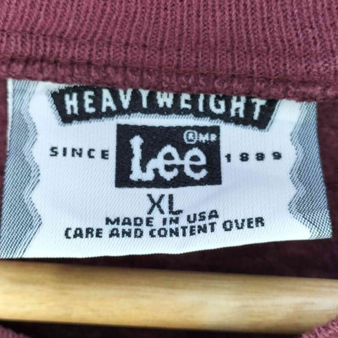 リー Lee 90S USA製 刺繍 コットンポリ ヘンリーネック スウェット メンズ import:XL