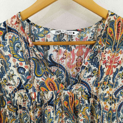 ザラ ZARA ペイズリー柄 ティアードロングワンピース レディース import:S