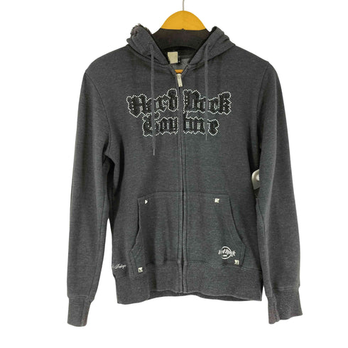 ハードロックカフェ Hard Rock Cafe ラメストーン装飾 ジップアップパーカー レディース